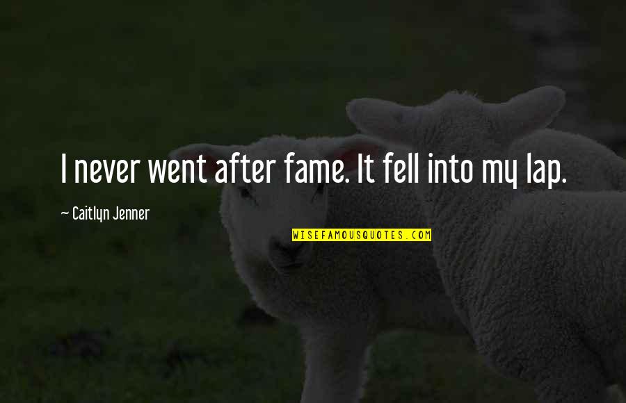 Living Life And Not Caring Quotes By Caitlyn Jenner: I never went after fame. It fell into Living Life And Not Caring Quotes By Caitlyn Jenner: I never went after fame. It fell into