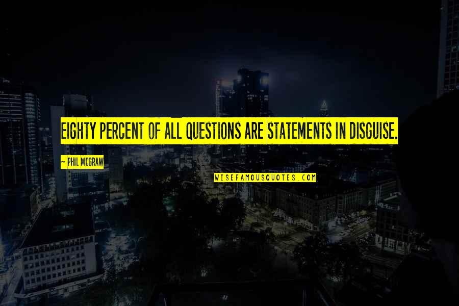 Living Life Scared Quotes By Phil McGraw: Eighty percent of all questions are statements in