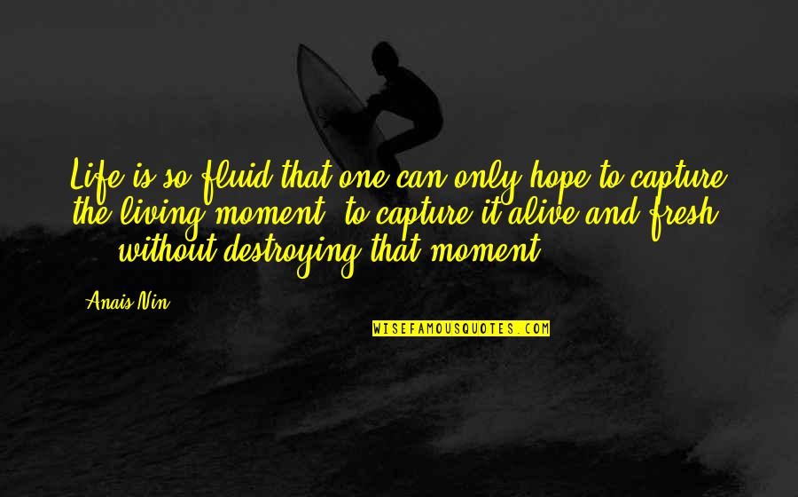 Living Moment To Moment Quotes By Anais Nin: Life is so fluid that one can only