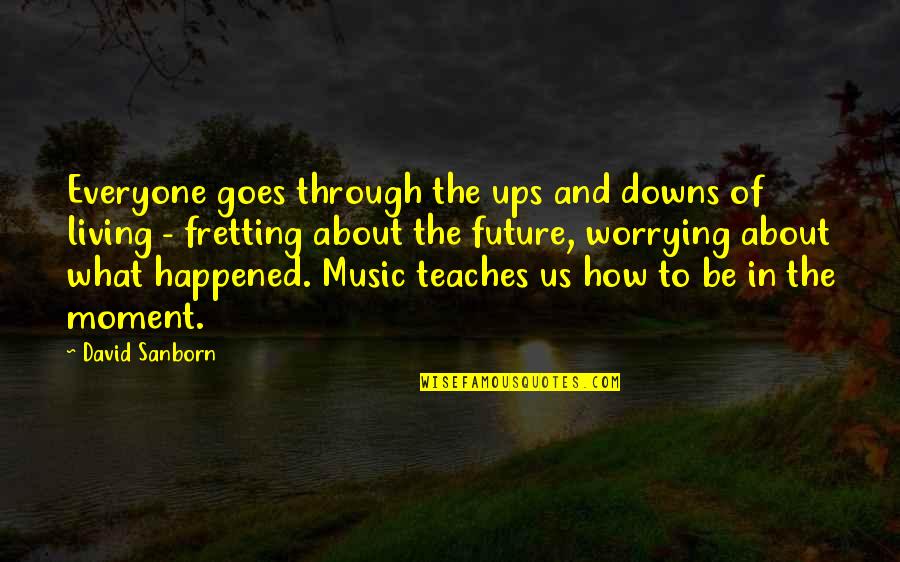 Living Moment To Moment Quotes By David Sanborn: Everyone goes through the ups and downs of