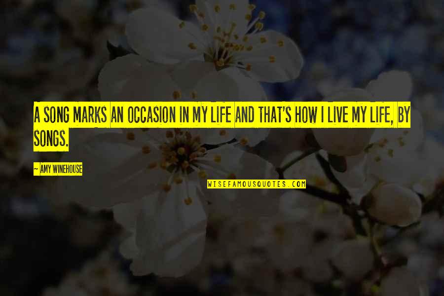 Living My Life Quotes By Amy Winehouse: A song marks an occasion in my life
