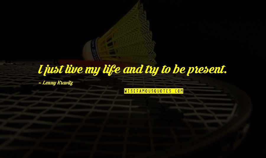 Living My Life Quotes By Lenny Kravitz: I just live my life and try to