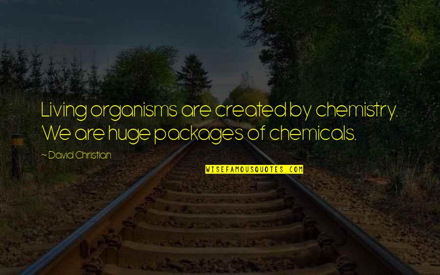 Living Organisms Quotes By David Christian: Living organisms are created by chemistry. We are