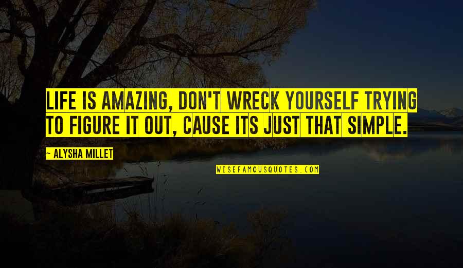 Living Simple Quotes By Alysha Millet: Life is amazing, don't wreck yourself trying to