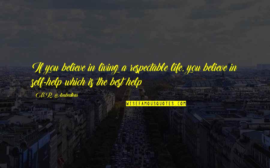 Living The Best Life Quotes By B.R. Ambedkar: If you believe in living a respectable life,