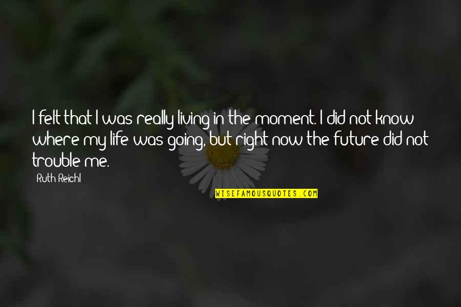 Living The Moment Quotes By Ruth Reichl: I felt that I was really living in