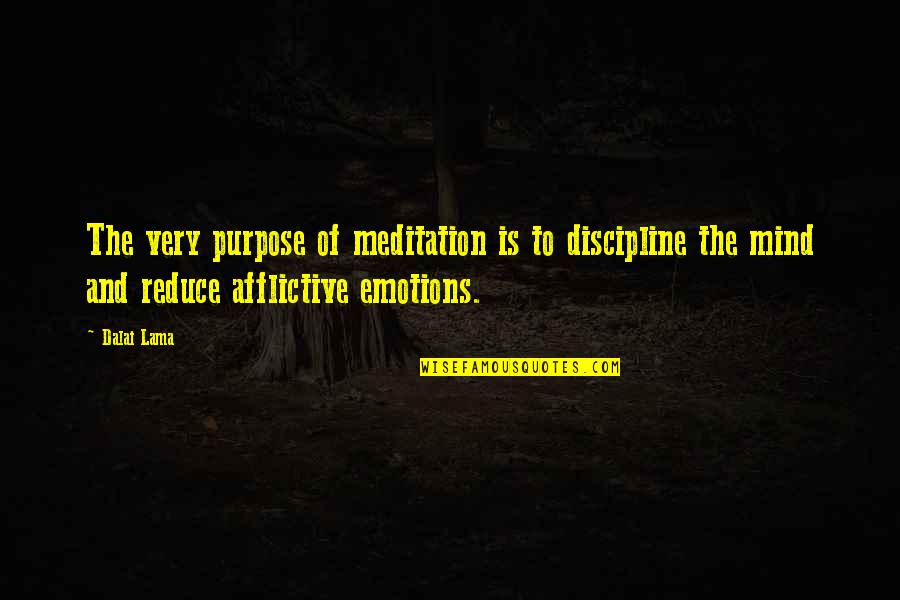 Living The Right Way Quotes By Dalai Lama: The very purpose of meditation is to discipline