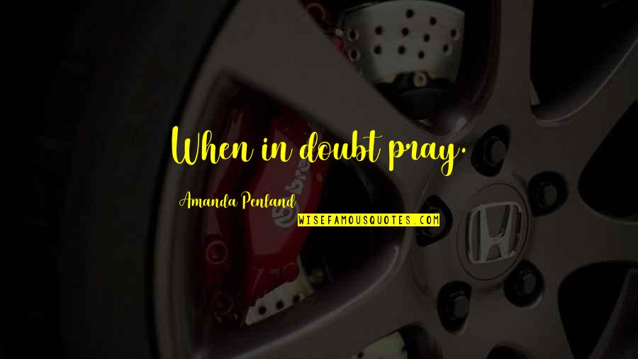 Living To Help Others Quotes By Amanda Penland: When in doubt pray.