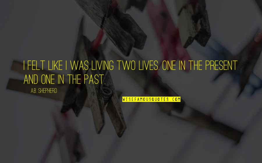 Living Two Lives Quotes By A.B. Shepherd: I felt like I was living two lives.