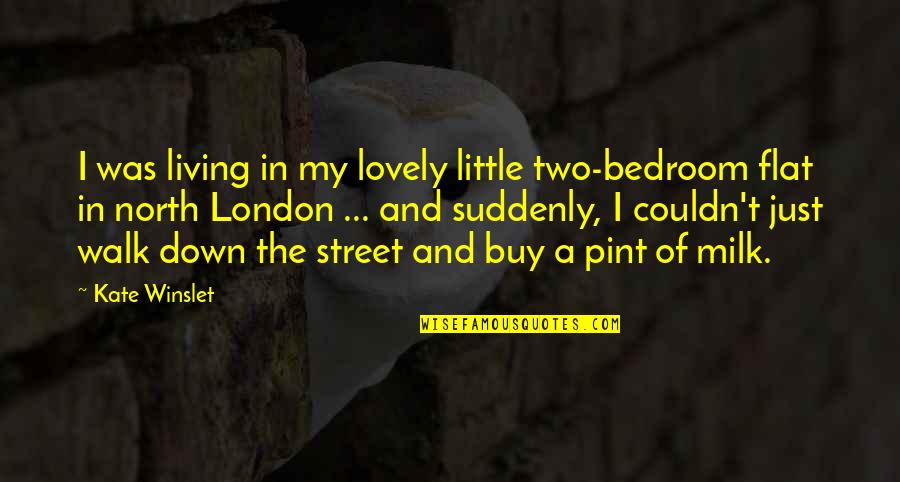 Living Up The Street Quotes By Kate Winslet: I was living in my lovely little two-bedroom