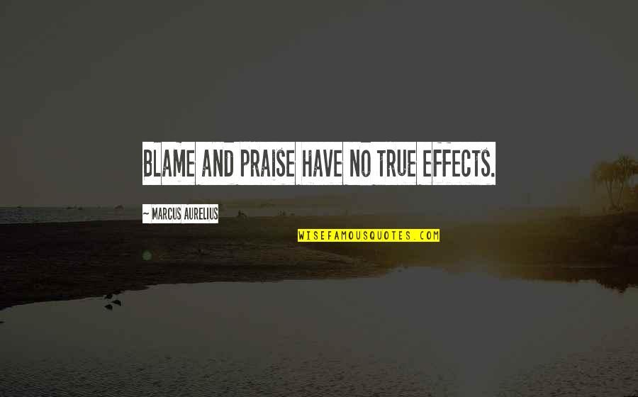 Living Up To Others Expectations Quotes By Marcus Aurelius: Blame and praise have no true effects. Living Up To Others Expectations Quotes By Marcus Aurelius: Blame and praise have no true effects.