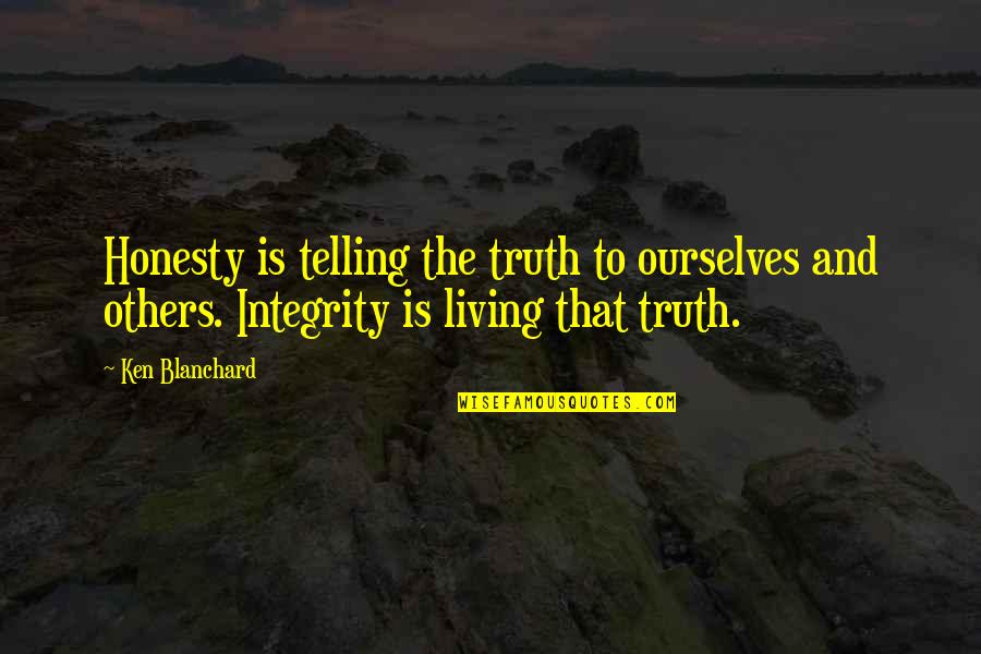 Living With Integrity Quotes By Ken Blanchard: Honesty is telling the truth to ourselves and