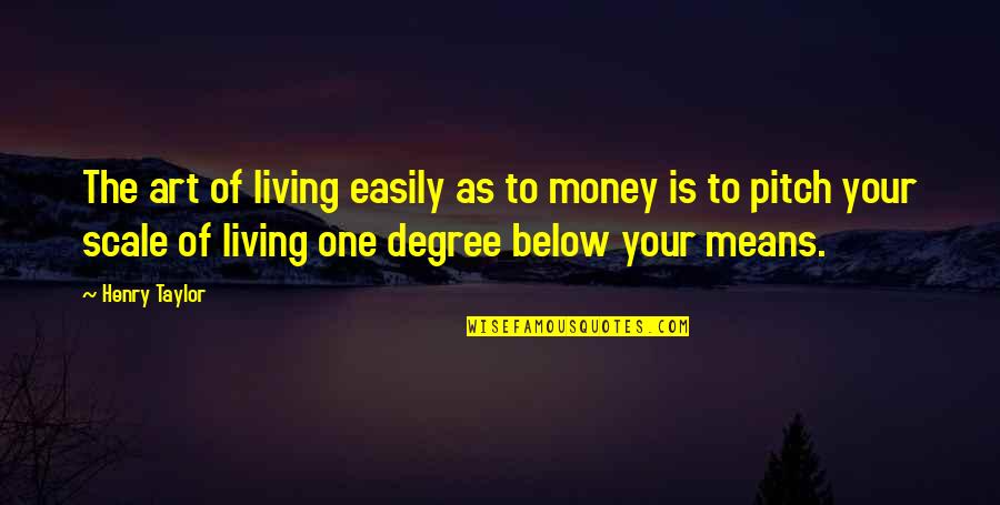 Living Within Your Means Quotes By Henry Taylor: The art of living easily as to money