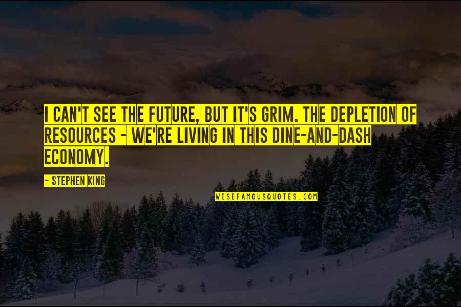 Living Your Dash Quotes By Stephen King: I can't see the future, but it's grim.