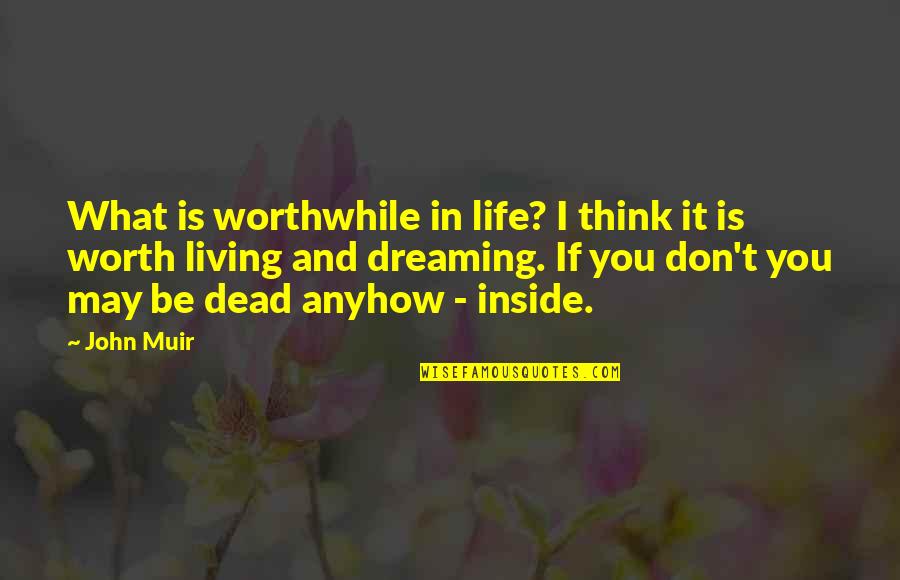 Living Your Dream Life Quotes By John Muir: What is worthwhile in life? I think it