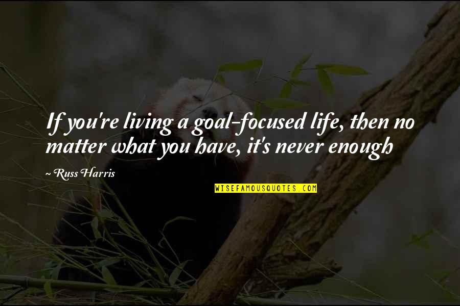 Living Your Life No Matter What Quotes By Russ Harris: If you're living a goal-focused life, then no