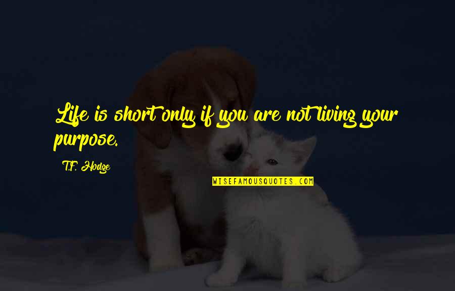 Living Your Life Purpose Quotes By T.F. Hodge: Life is short only if you are not