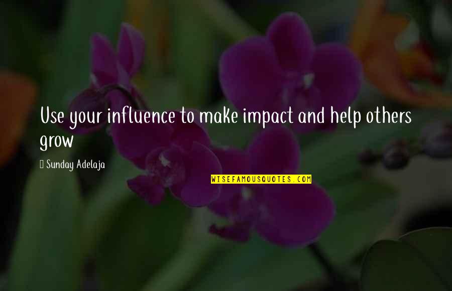 Living Your Purpose Quotes By Sunday Adelaja: Use your influence to make impact and help