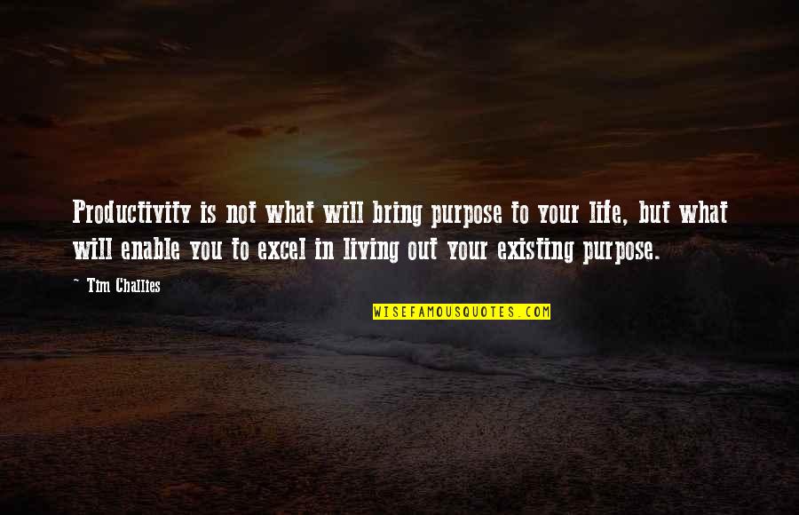 Living Your Purpose Quotes By Tim Challies: Productivity is not what will bring purpose to
