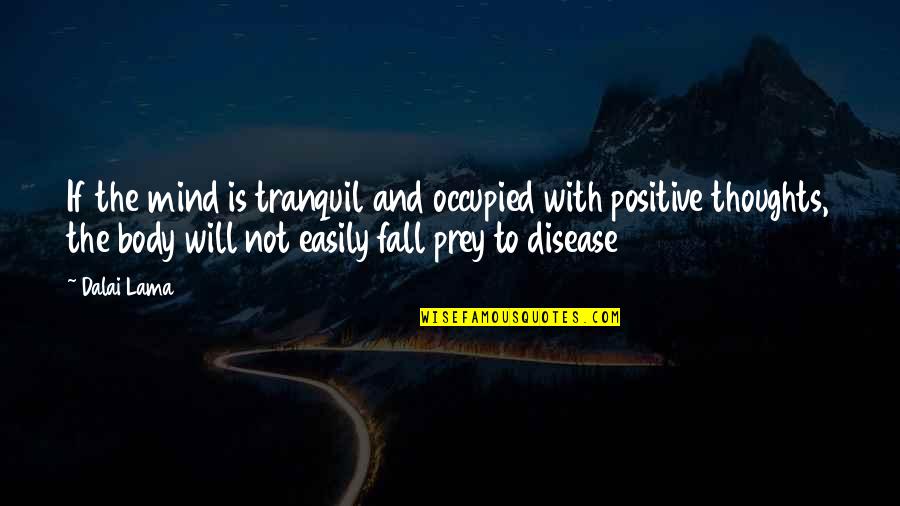Livovid Quotes By Dalai Lama: If the mind is tranquil and occupied with Livovid Quotes By Dalai Lama: If the mind is tranquil and occupied with