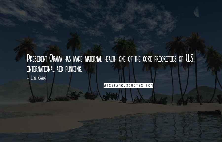 Liya Kebede quotes: President Obama has made maternal health one of the core priorities of U.S. international aid funding.