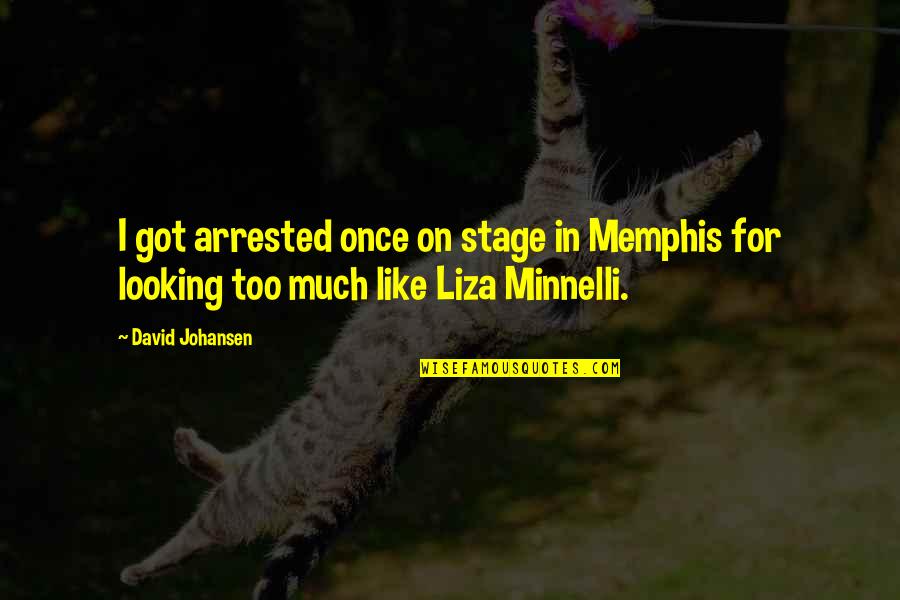 Liza's Quotes By David Johansen: I got arrested once on stage in Memphis