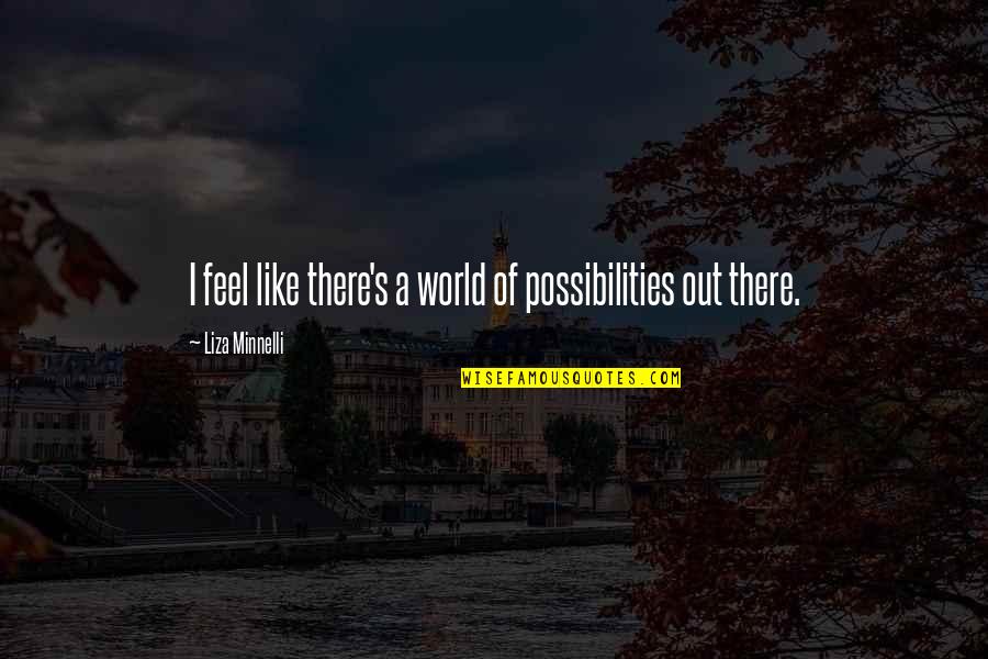 Liza's Quotes By Liza Minnelli: I feel like there's a world of possibilities