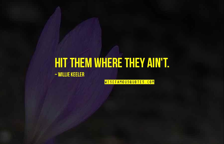 Lizetta Gidakos Quotes By Willie Keeler: Hit them where they ain't.