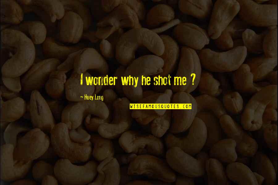 Ljubisa Kobas Quotes By Huey Long: I wonder why he shot me ? Ljubisa Kobas Quotes By Huey Long: I wonder why he shot me ?