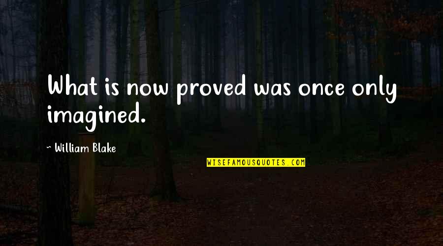 Ljubodrag Dimic Istorija Quotes By William Blake: What is now proved was once only imagined. Ljubodrag Dimic Istorija Quotes By William Blake: What is now proved was once only imagined.
