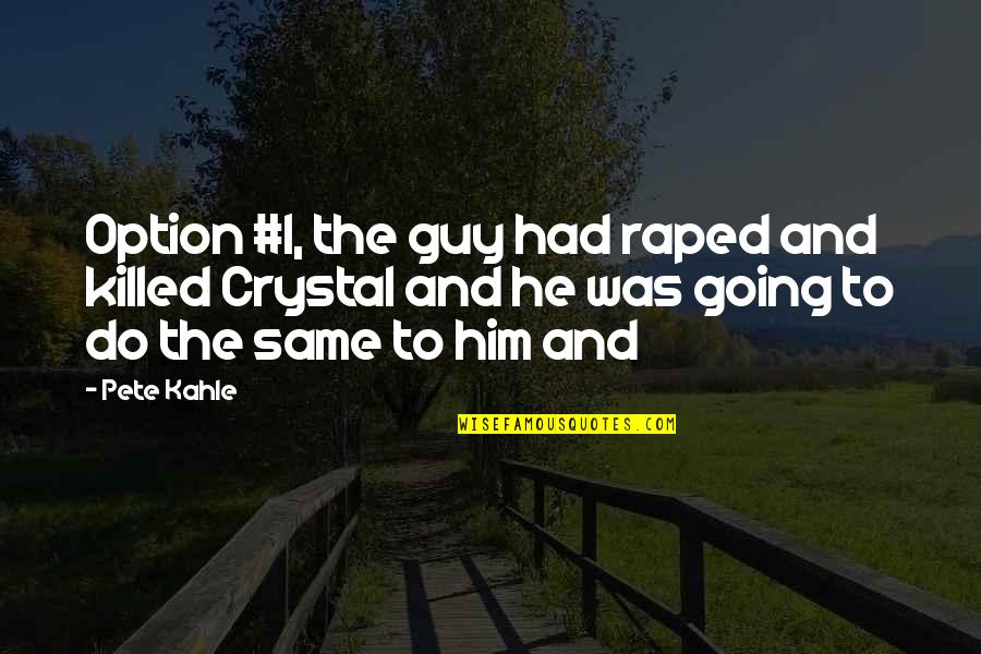 Ljubomir Vranjes Quotes By Pete Kahle: Option #1, the guy had raped and killed Ljubomir Vranjes Quotes By Pete Kahle: Option #1, the guy had raped and killed