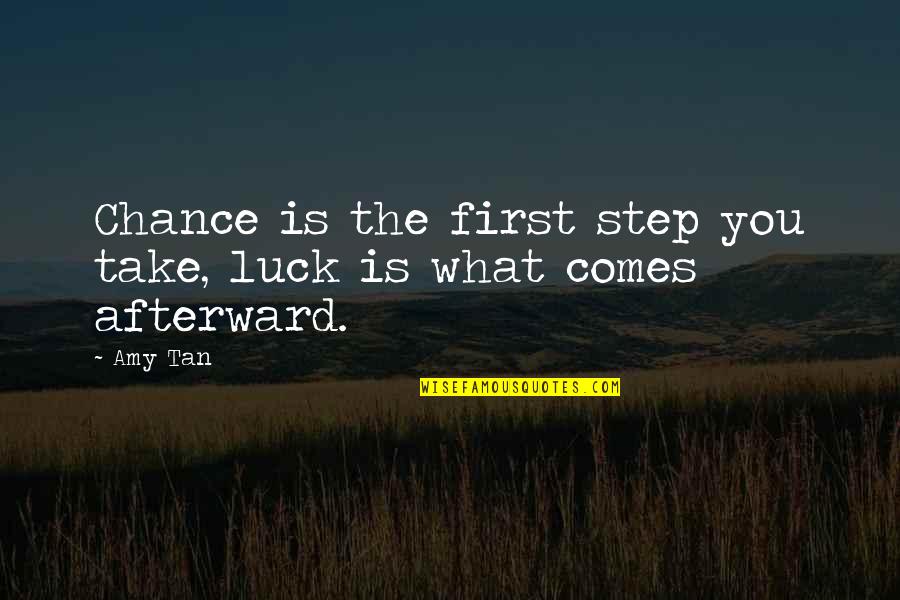 Ljudevit Vukotinovic Quotes By Amy Tan: Chance is the first step you take, luck