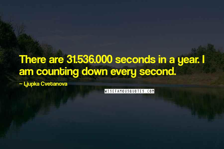 Ljupka Cvetanova quotes: There are 31.536.000 seconds in a year. I am counting down every second.