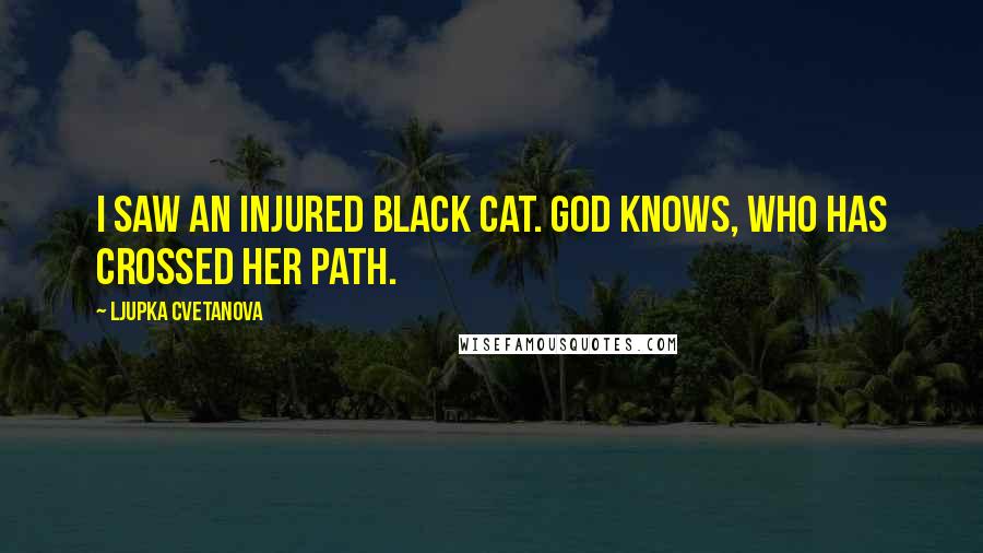 Ljupka Cvetanova quotes: I saw an injured black cat. God knows, who has crossed her path.