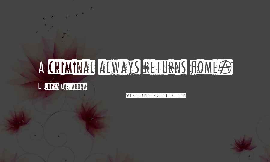 Ljupka Cvetanova quotes: A criminal always returns home.