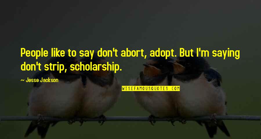 Ljupkovska Quotes By Jesse Jackson: People like to say don't abort, adopt. But