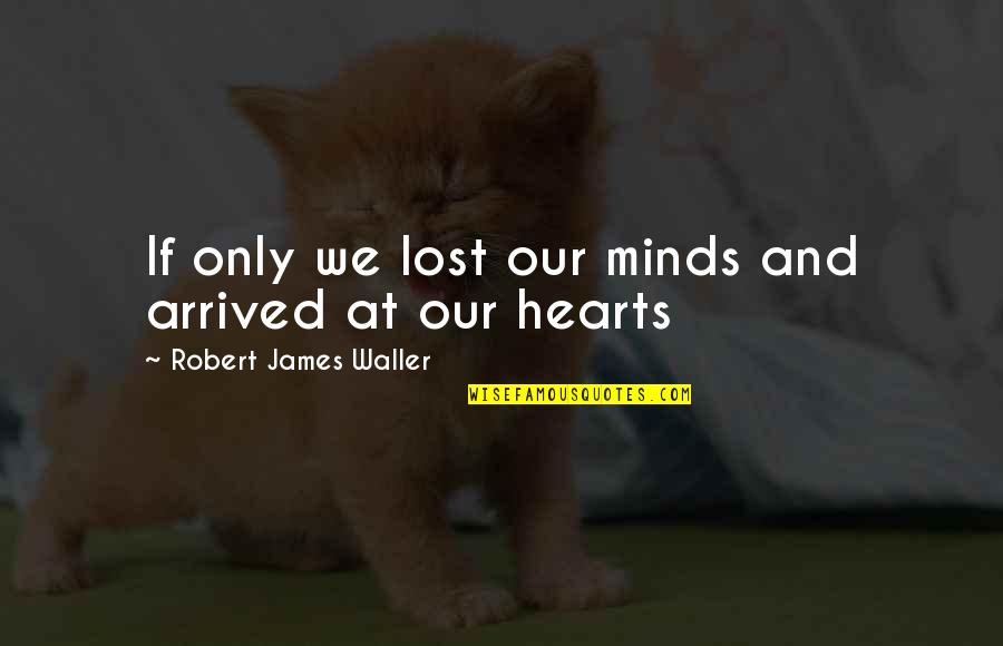 Llamando A Momo Quotes By Robert James Waller: If only we lost our minds and arrived