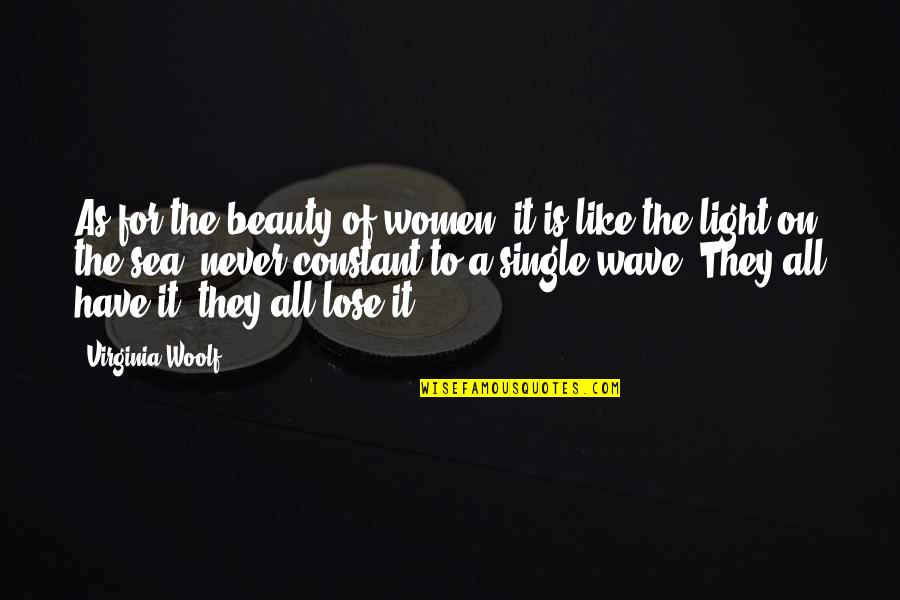Llano En Llamas Quotes By Virginia Woolf: As for the beauty of women, it is