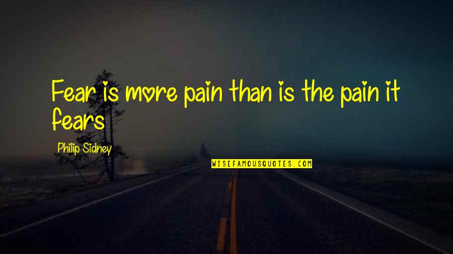 Llantos Y Quotes By Philip Sidney: Fear is more pain than is the pain
