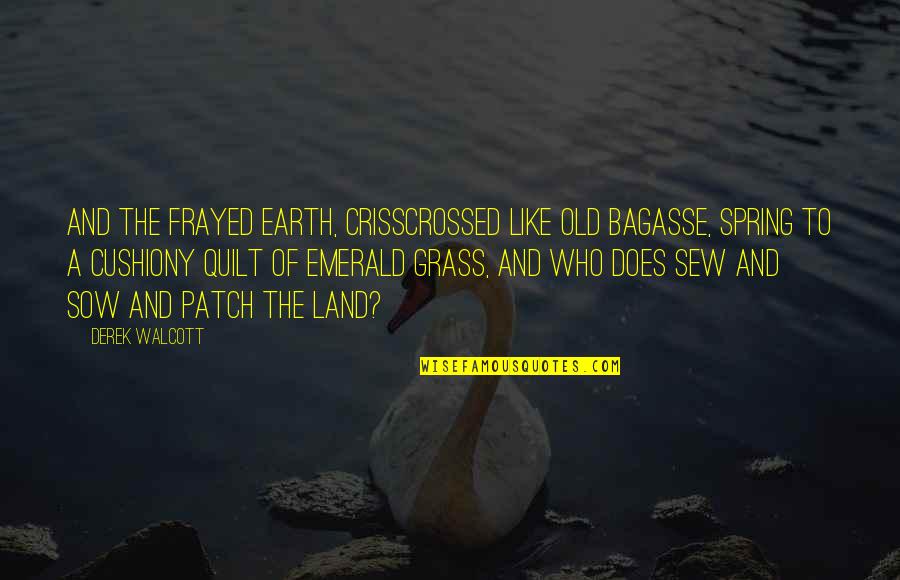 Lledhh02 W007 Quotes By Derek Walcott: and the frayed earth, crisscrossed like old bagasse,