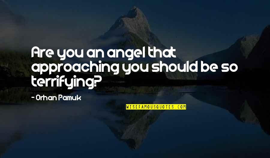 Llegabas Quotes By Orhan Pamuk: Are you an angel that approaching you should