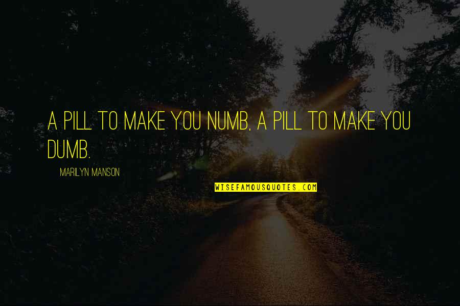 Lleki Quotes By Marilyn Manson: A pill to make you numb, a pill Lleki Quotes By Marilyn Manson: A pill to make you numb, a pill