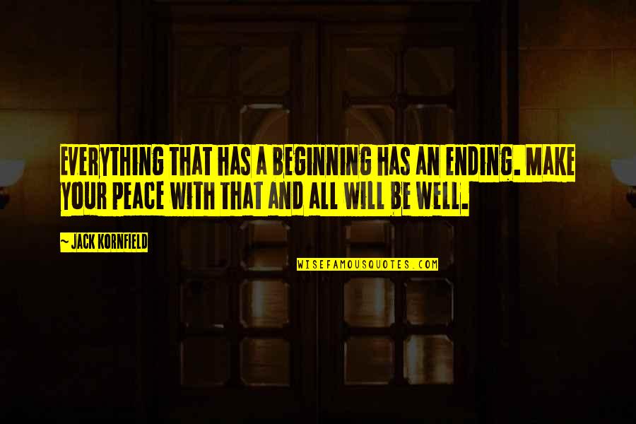 Llerena San Luis Quotes By Jack Kornfield: Everything that has a beginning has an ending. Llerena San Luis Quotes By Jack Kornfield: Everything that has a beginning has an ending.