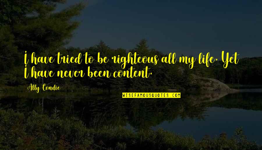 Llevan Spanish Quotes By Ally Condie: I have tried to be righteous all my