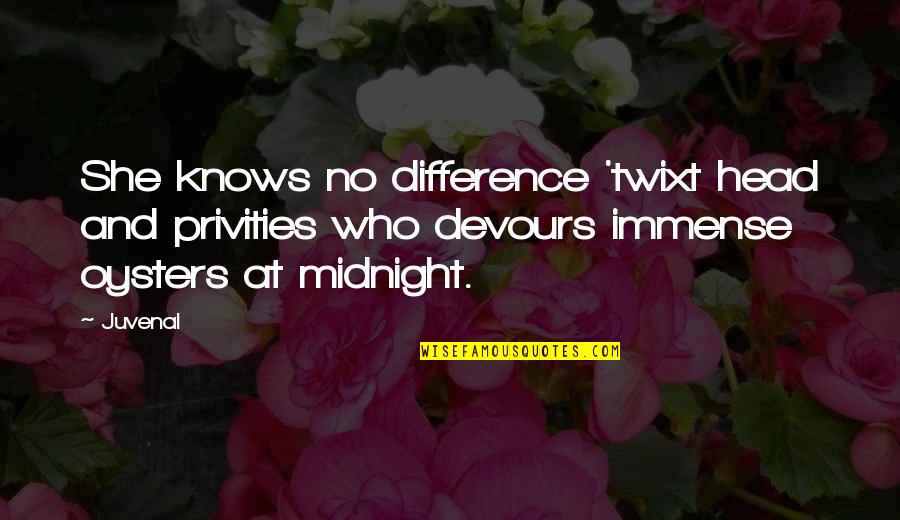 Llewella Quotes By Juvenal: She knows no difference 'twixt head and privities