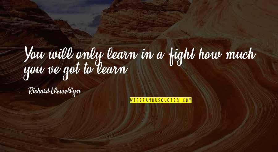 Llewellyn Quotes By Richard Llewellyn: You will only learn in a fight how