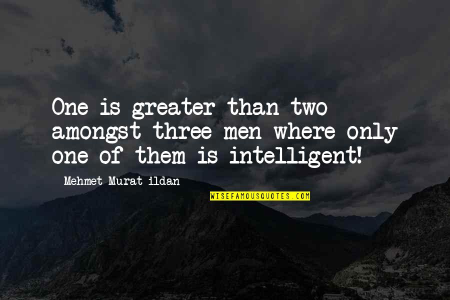 Llorar En Silencio Quotes By Mehmet Murat Ildan: One is greater than two amongst three men