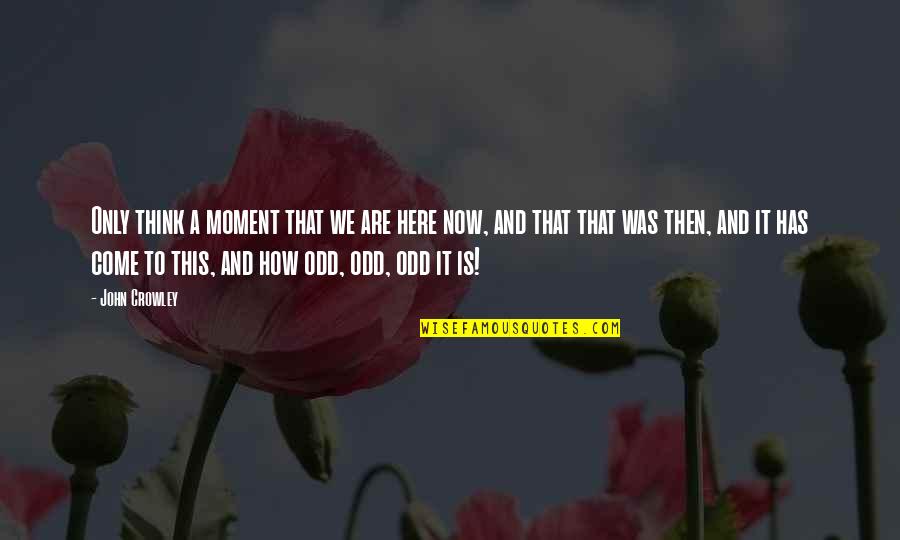 Lm Sorry Quotes By John Crowley: Only think a moment that we are here