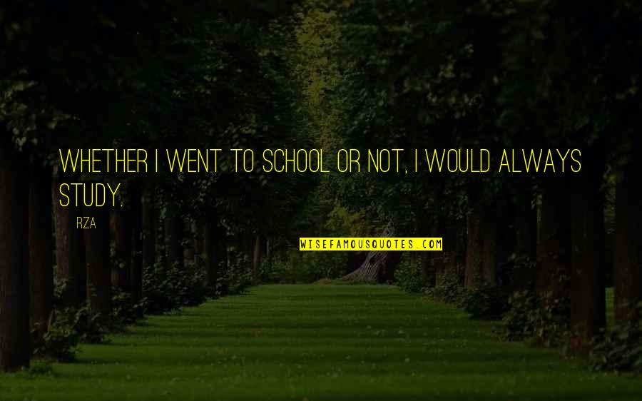 Lnet Student Quotes By RZA: Whether I went to school or not, I