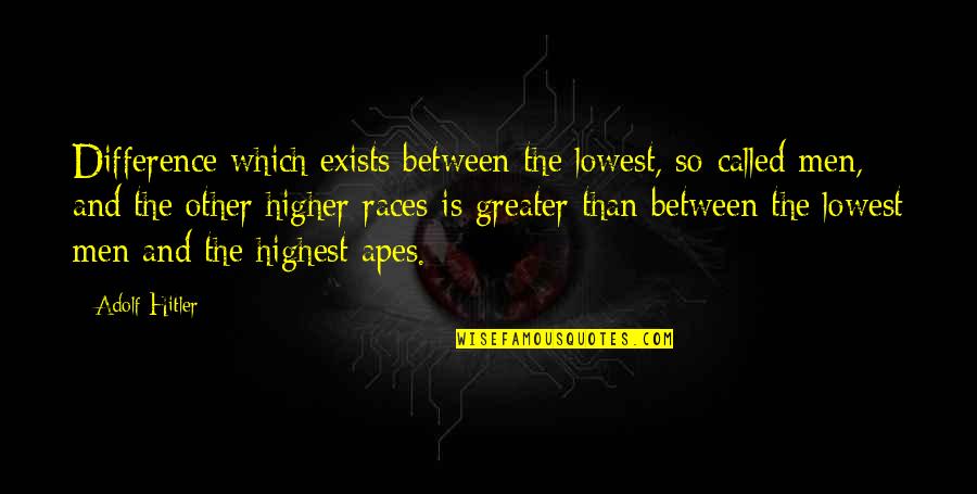 Loare Temo Quotes By Adolf Hitler: Difference which exists between the lowest, so-called men, Loare Temo Quotes By Adolf Hitler: Difference which exists between the lowest, so-called men,